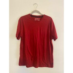 Eddie Bauer Men’s Red Lounge T-Shirt Size L Cotton/Polyester Blend